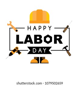 Happy Labor Day greeting card, banner design template vector illustration