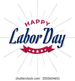 Happy labor day greeting card vector illustration background