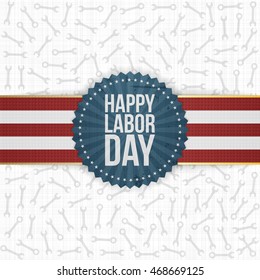 Happy Labor Day greeting Label