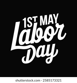 Happy Labor Day hand drawn typography greeting card Design with Black background.