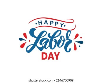 Happy Labor Day Hand Lettering Typography Stock Vector (Royalty Free ...