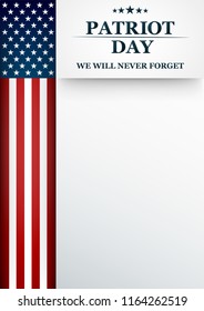 Happy Labor Day holiday banner with background United States national flag.