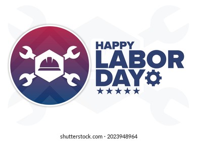 Happy Labor Day. Holiday concept. Template for background, banner, card, poster with text inscription. Vector EPS10 illustration