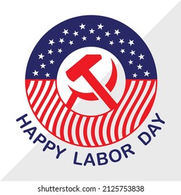 Happy Labor Day holiday printable vector illustration