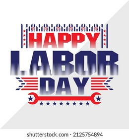 Happy Labor Day holiday printable vector illustration