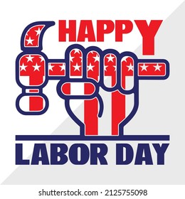 Happy Labor Day holiday printable vector illustration