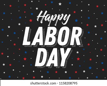 Happy Labor Day Holiday Vector Text for posters, flyers, marketing, social media, greeting cards, advertisement