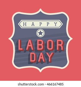 happy labor day icon vector isolated graphic