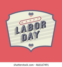 happy labor day icon vector isolated graphic