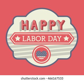 happy labor day icon vector isolated graphic