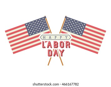 happy labor day icon vector isolated graphic