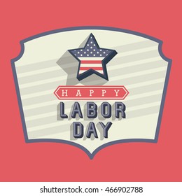 happy labor day icon vector isolated graphic