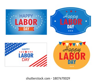 happy labor day icons, vector, eps 10