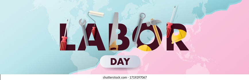 Happy Labor Day illustation Background. May first International Workers Day. International Workers Day with creative Vector illustration on white background