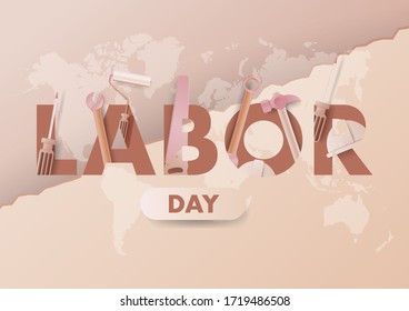 Happy Labor Day illustation Background. May first International Workers Day. International Workers Day with creative Vector illustration on white background