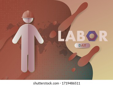 Happy Labor Day illustation Background. May first International Workers Day. International Workers Day with creative Vector illustration on white background