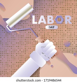 Happy Labour Day Illustration Hintergrund. Mai erster Internationaler Arbeitstag. Internationaler Arbeitstag mit kreativer Vektorgrafik auf weißem Hintergrund