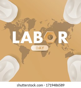 Happy Labor Day illustation Background. May first International Workers Day. International Workers Day with creative Vector illustration on white background
