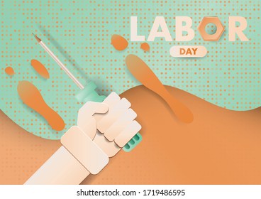 Happy Labor Day illustation Background. May first International Workers Day. International Workers Day with creative Vector illustration on white background