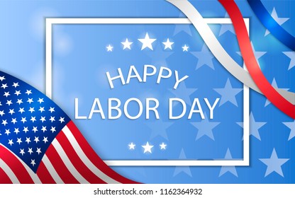 Happy Labor Day. Illustration with American flag