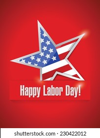 happy labor day illustration design over a red background