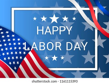 Happy Labor Day. Illustration with the flag of America