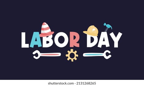 Happy Labor Day Illustration Vector with Cute Icon
