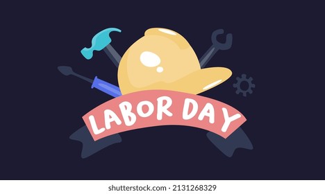 Happy Labor Day Illustration Vector with Cute Icon