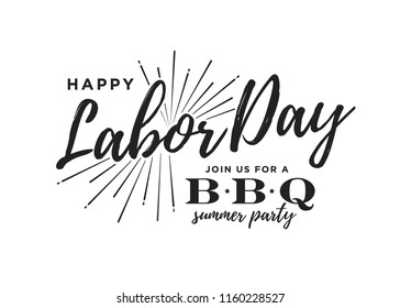 Feliz Día del Trabajo Únete a nosotros para un vector navideño de verano en barbacoa Texto para afiches, volantes, marketing, medios sociales, tarjetas de felicitación, publicidad