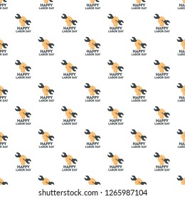 Happy labor day key in hand pattern seamless vector repeat for any web design