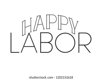 happy labor day label isolated icon