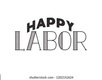 happy labor day label isolated icon