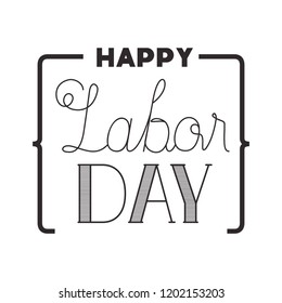 happy labor day label isolated icon