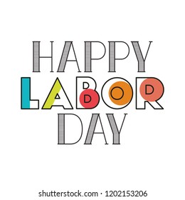 happy labor day label isolated icon