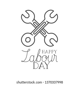 happy labor day label isolated icon