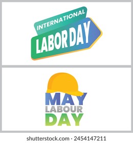 Logo de Feliz Día del Trabajo. Diseño de Vector editable.
