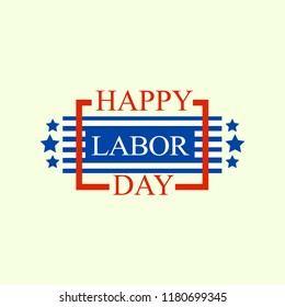 Happy labor day logo. Flat illustration of happy labor day vector logo for web design