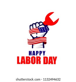 Happy Labor Day Logo Vector Template Design Illustration