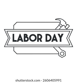   Happy labor day logo vector illustration.
