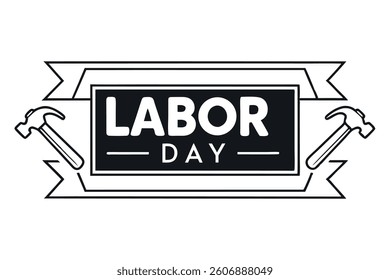  Happy labor day logo vector illustration.
