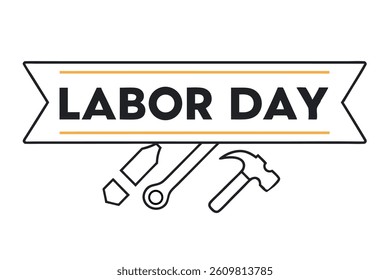 Happy labor day logo vector illustration.


