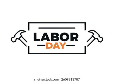 Happy labor day logo vector illustration.


