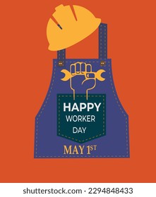Happy Labor day  May 1st .Greetings Cards ,Labor day design ,Labor Day logo Poster, banner, brochure or flyer design. vector illustrator.