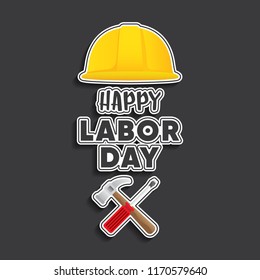 happy labor day on black background