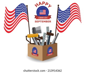 Happy Labor Day on September Background Vector