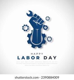 Happy Labor Day Paper cut style Vector Design Illustration for Background, Poster, Banner, Advertising, Greeting Card