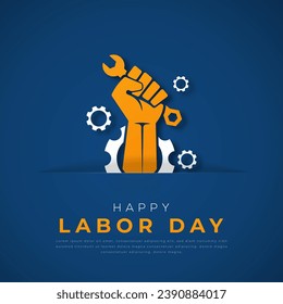 Happy Labor Day Paper cut style Vector Design Illustration for Background, Poster, Banner, Advertising, Greeting Card