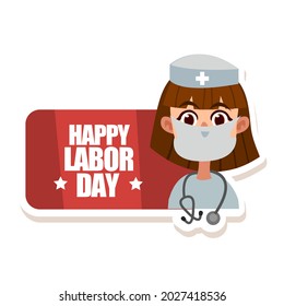 Happy Labor Day. People different occupation. Vector illustration in cartoon style. Isolated on a white background.