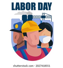 Happy Labor Day. People different occupation. Vector illustration in cartoon style. Isolated on a white background.