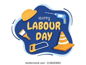 Happy Labor Day From People Of Various Professions, Different Background And Thanks To Your Hard Work In Flat Cartoon Illustration For Poster